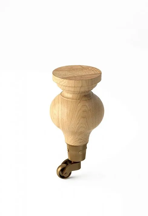 Wooden furniture leg with wheels