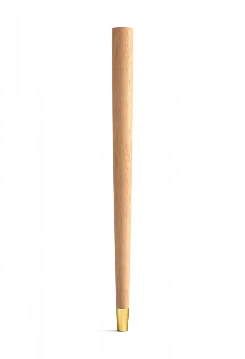 Furniture leg from the manufacturer with metal decoration for a table