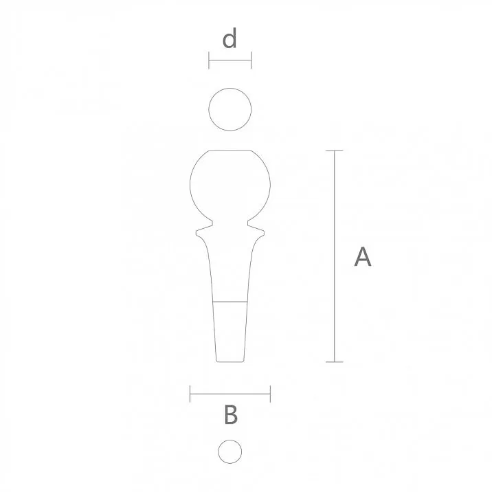 Wooden leg drawing with metal decoration