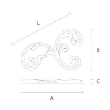 Carved Insert N-283L wood drawing