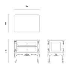 Bedside table Versailles 012-001 drawing