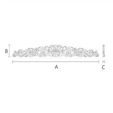 Carved oak or beech wood applique with a beautiful and intricate pattern &mdash; decorative wooden applique N-359