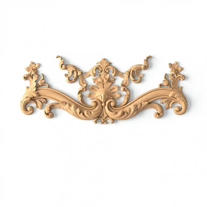 Carved applique N-407 from oak or birch for wooden wall decor
