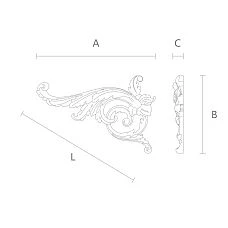 Insert N-066R - wooden decor with carved pattern drawing