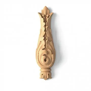Carved wooden inlay N-271 with floral ornament made of oak