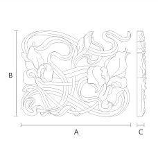 Plant pattern on wooden carved insert N-275R drawing